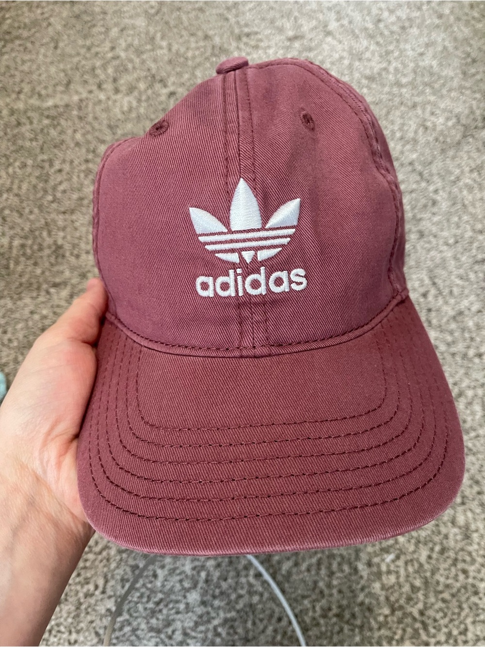 Maroon Adidas hat